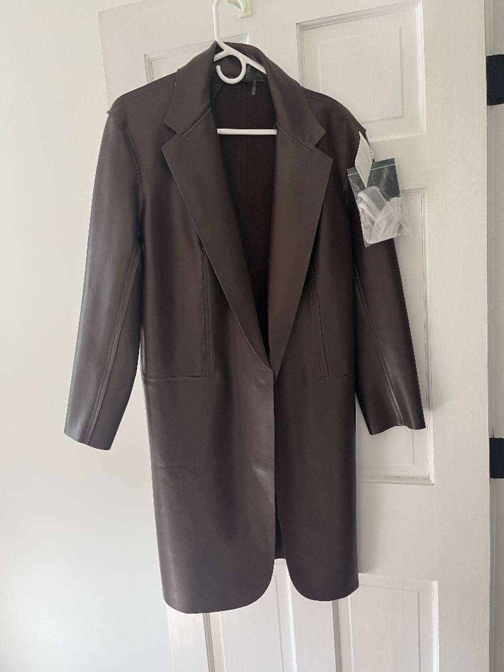 NWT Norma Kamali Faux Leather Trench